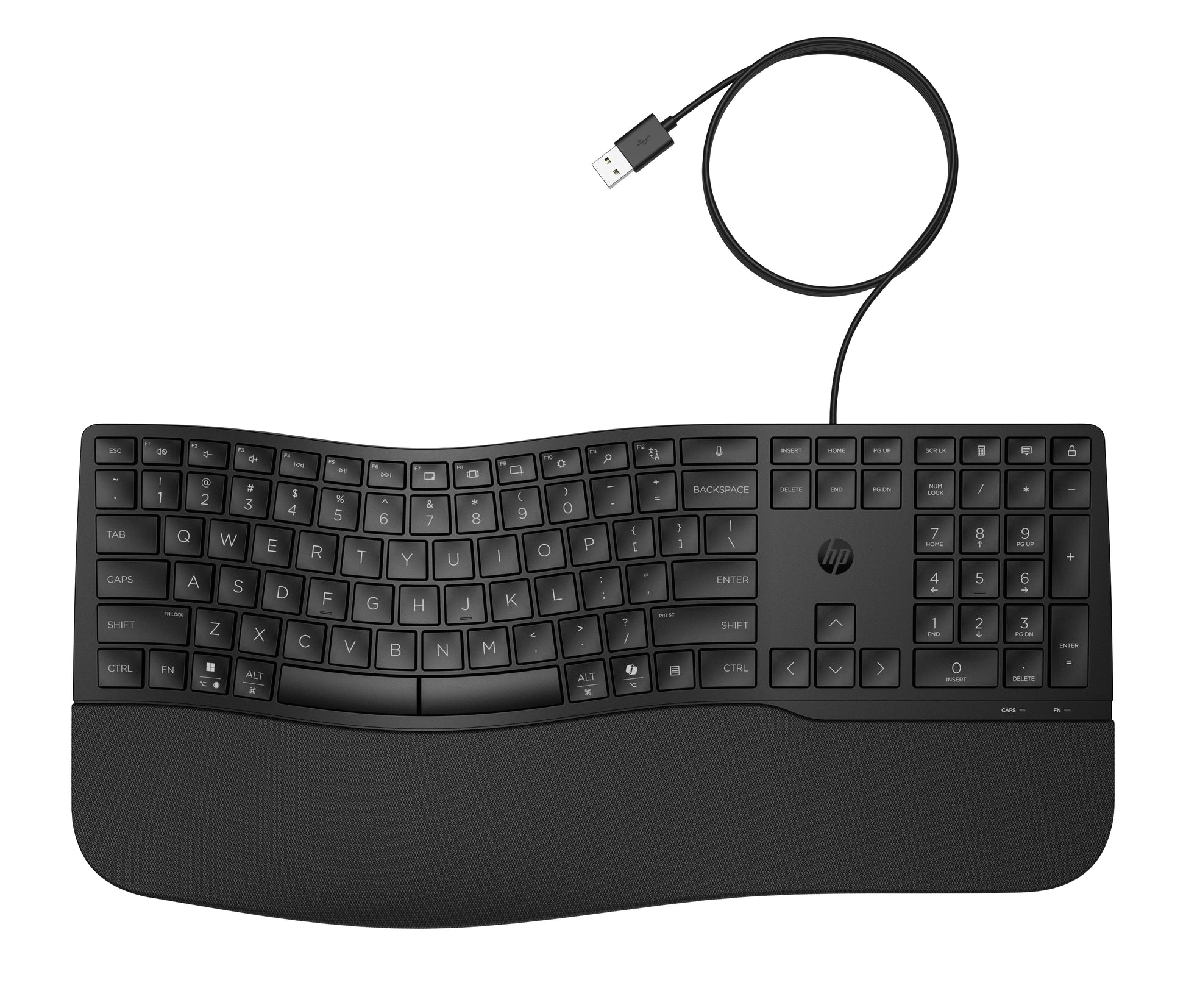 HP 480 Comfort – Tastatur – kabelgebunden – USB – auslaufsicher – schwarz