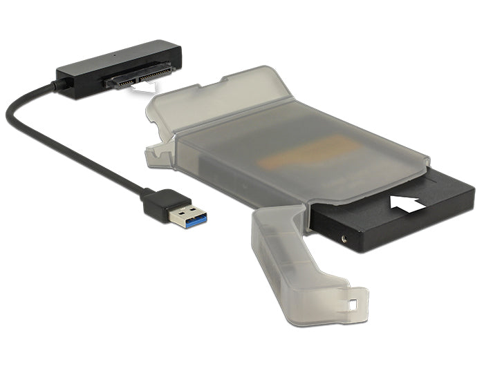 DeLOCK 62742 Adapter USB-A zu SATA – SATA III (6 Gbit/s), für 2,5", USB 3.2 Gen 1 (5 Gbit/s), 0,15 m