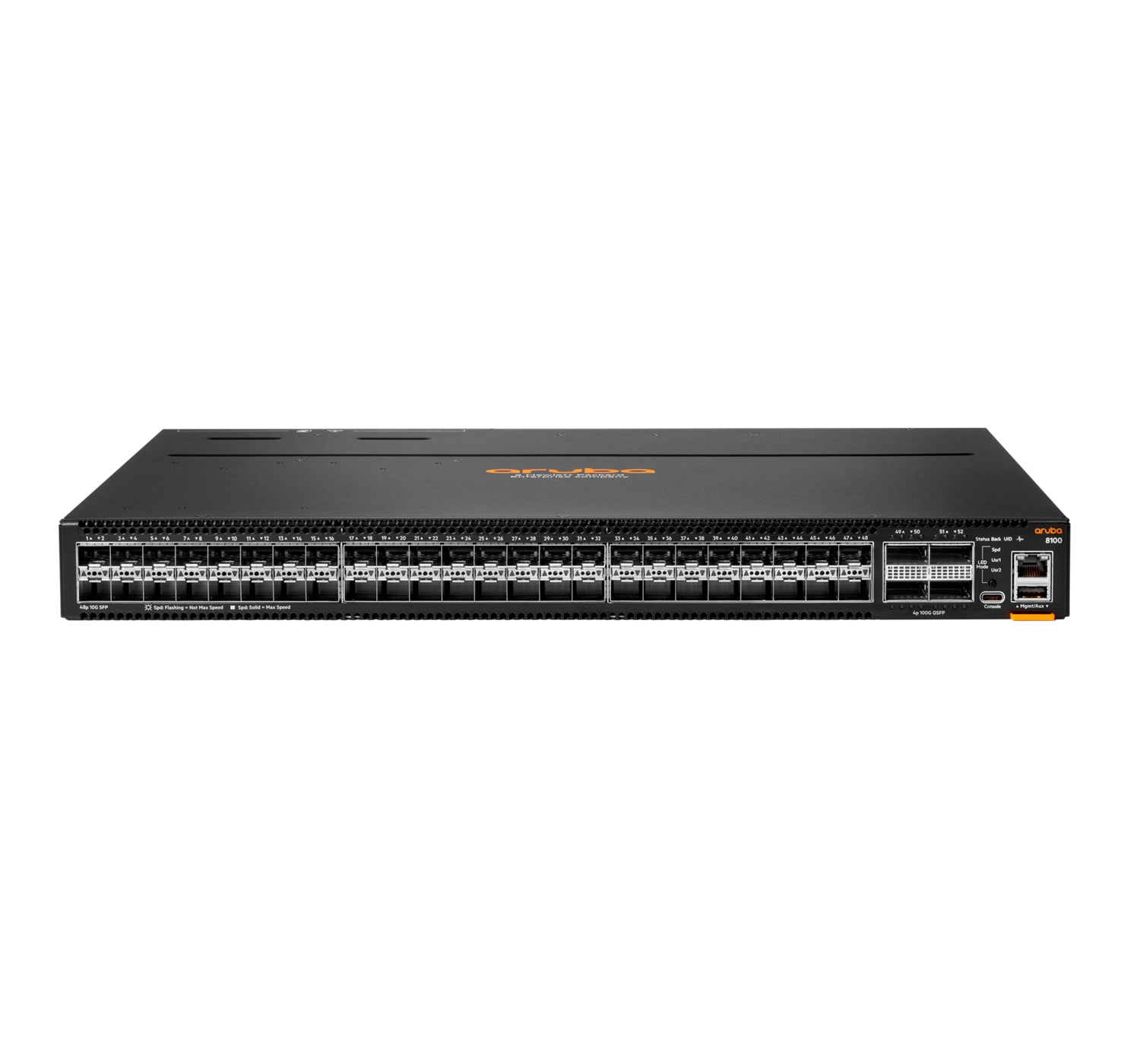 HPE Aruba Networking CX 8100-48XF4C – Managed Switch – 48×SFP+, 4×40/100G QSFP28, L3, 1U