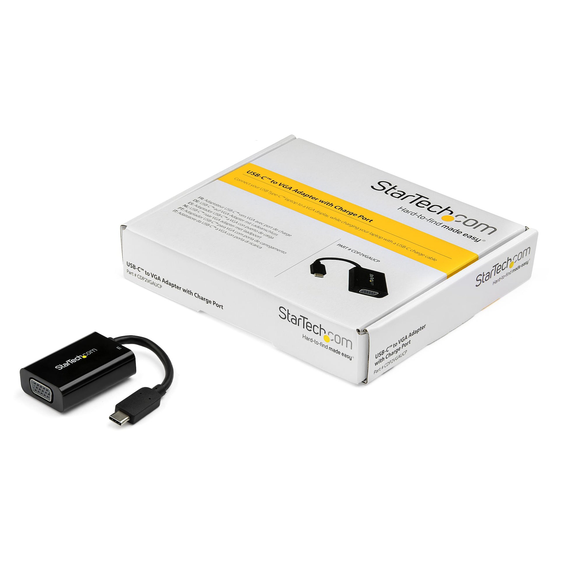 StarTech.com USB-C zu VGA Adapter – 2048 × 1280 @ 60 Hz, 0,102 m, 60 W PD-Passthrough – Schwarz