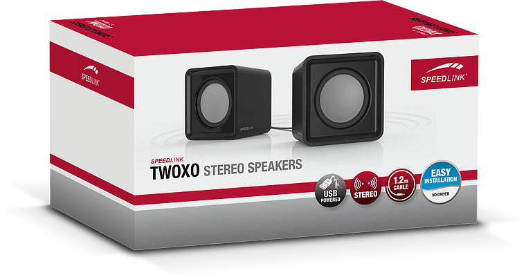 SPEEDLINK SL-810004-BK TWOXO – PC-Lautsprecher – 2.0, 5 W, 3,5 mm – Schwarz
