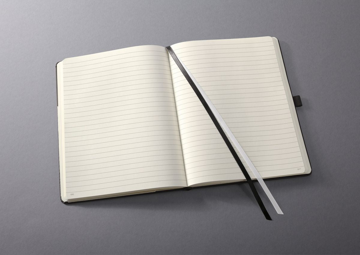 Sigel Notizbuch Conceptum, 180 × 240 mm, liniert, 194 Seiten, Fadenheftung – schwarz
