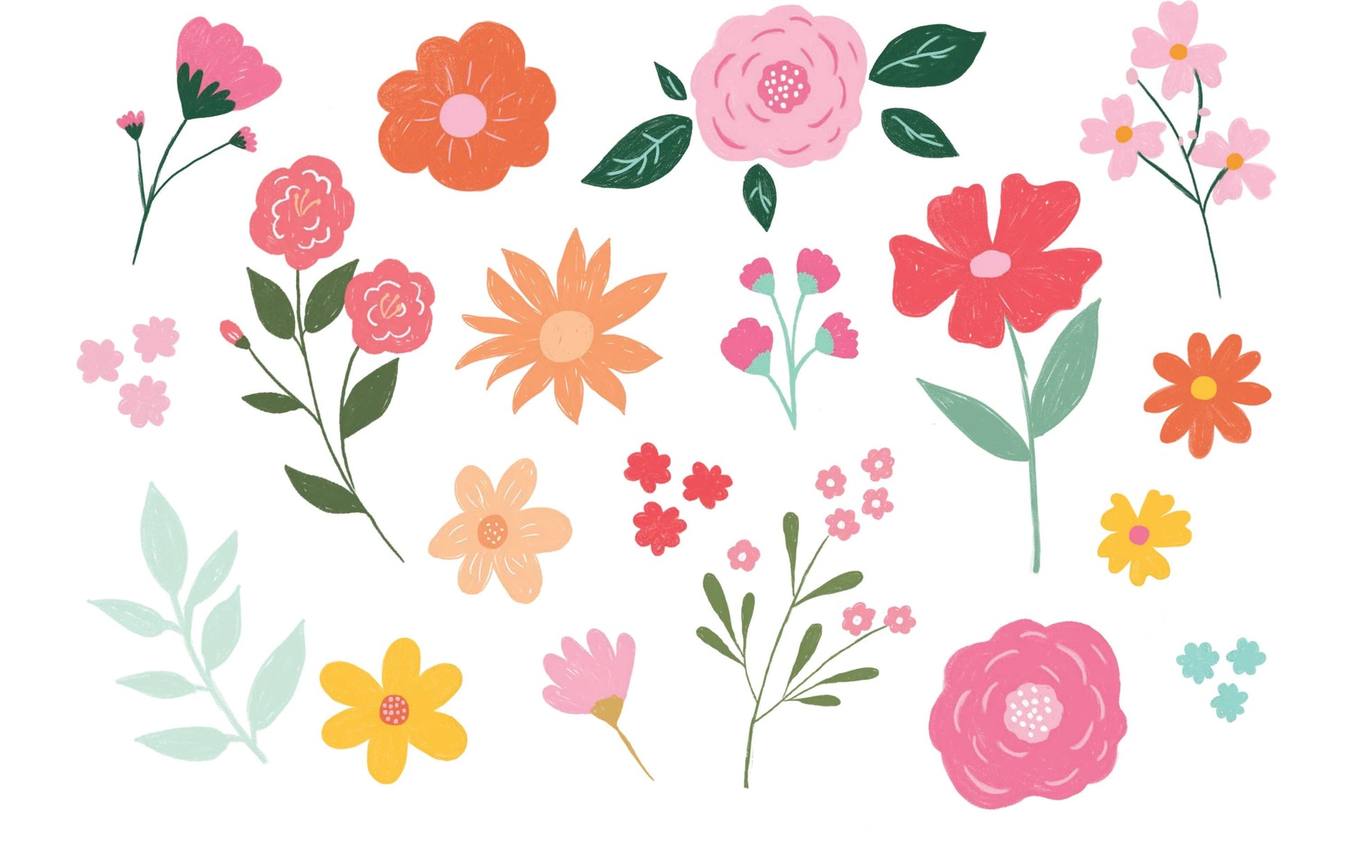 PartyDeco Face-Art Sticker Blumen – mehrfarbig – 190 × 165 mm – 19 Stk
