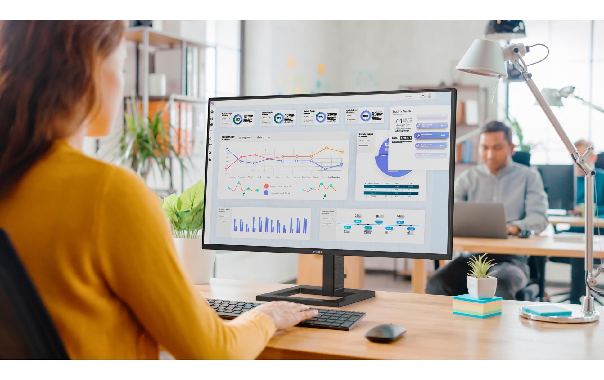 Philips 27E1N1800AE/00 – Monitor, 27", IPS, 60 Hz, 350 cd/m², Adaptive Sync, VESA 100 × 100, Schwarz
