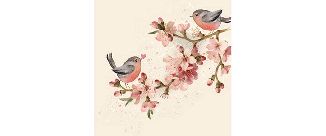 Braun + Company Servietten Cherry Blossom – beige – 33 × 33 cm, 3-lagig – 20 Stück