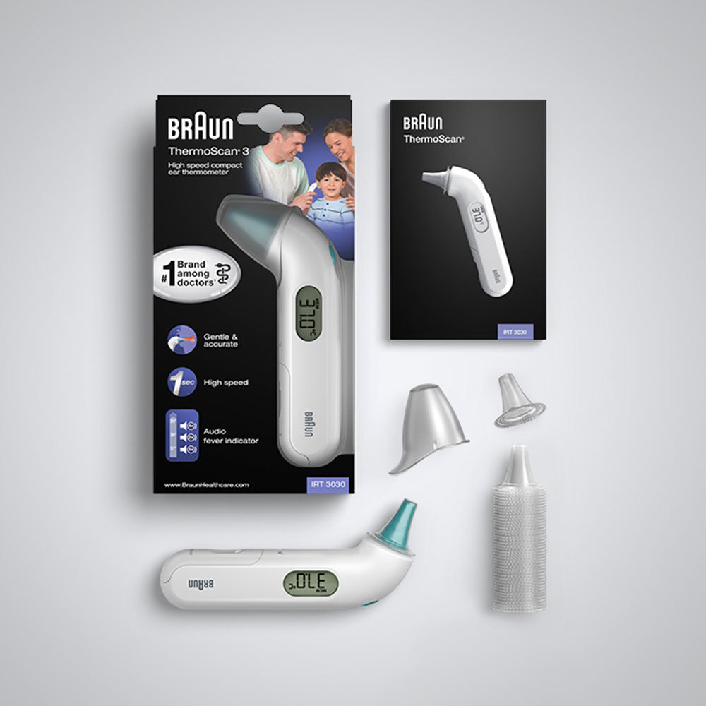 Braun Digitalfieberthermometer – Kunststoff, LC-Display, Speicherfunktion, BPA-frei, batteriebetrieben