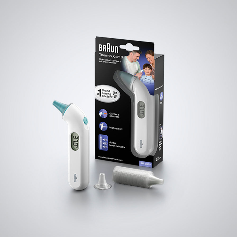 Braun Digitalfieberthermometer – Kunststoff, LC-Display, Speicherfunktion, BPA-frei, batteriebetrieben