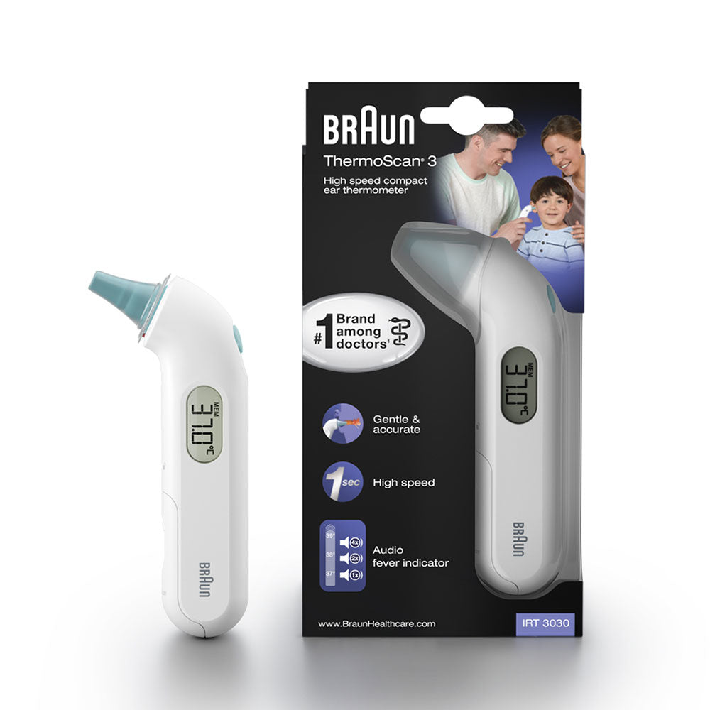 Braun Digitalfieberthermometer – Kunststoff, LC-Display, Speicherfunktion, BPA-frei, batteriebetrieben
