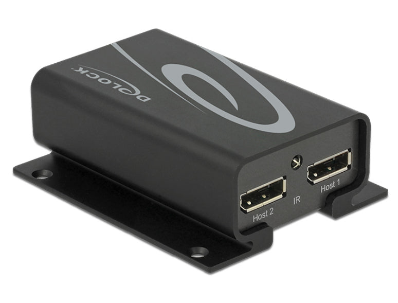 DeLOCK 87697 – DisplayPort-Umschalter – 4K UHD, 2 Eingänge, 1 Ausgang – Schwarz, Metall, 1 Stück