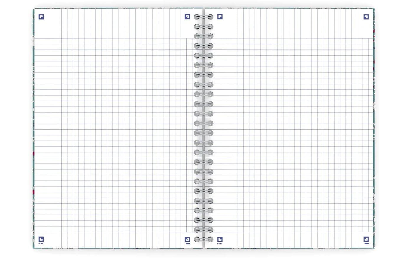 Oxford Collegeblock, Spiralbindung, Softcover, 60 Blatt, perforiert, 90 g/m² – floral, für SCRIBZEE App