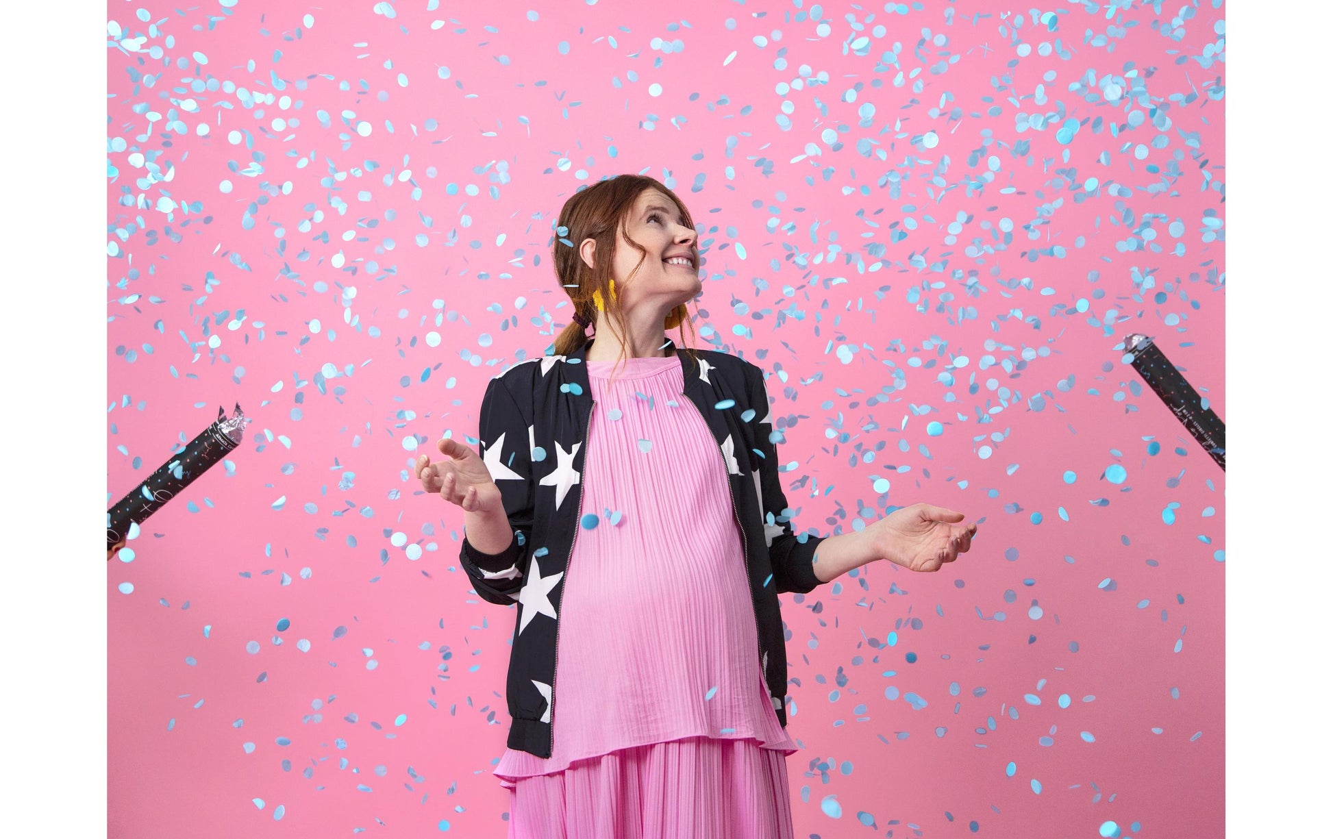 PartyDeco Konfettikanone – Blau – 60 cm – 1 Stk