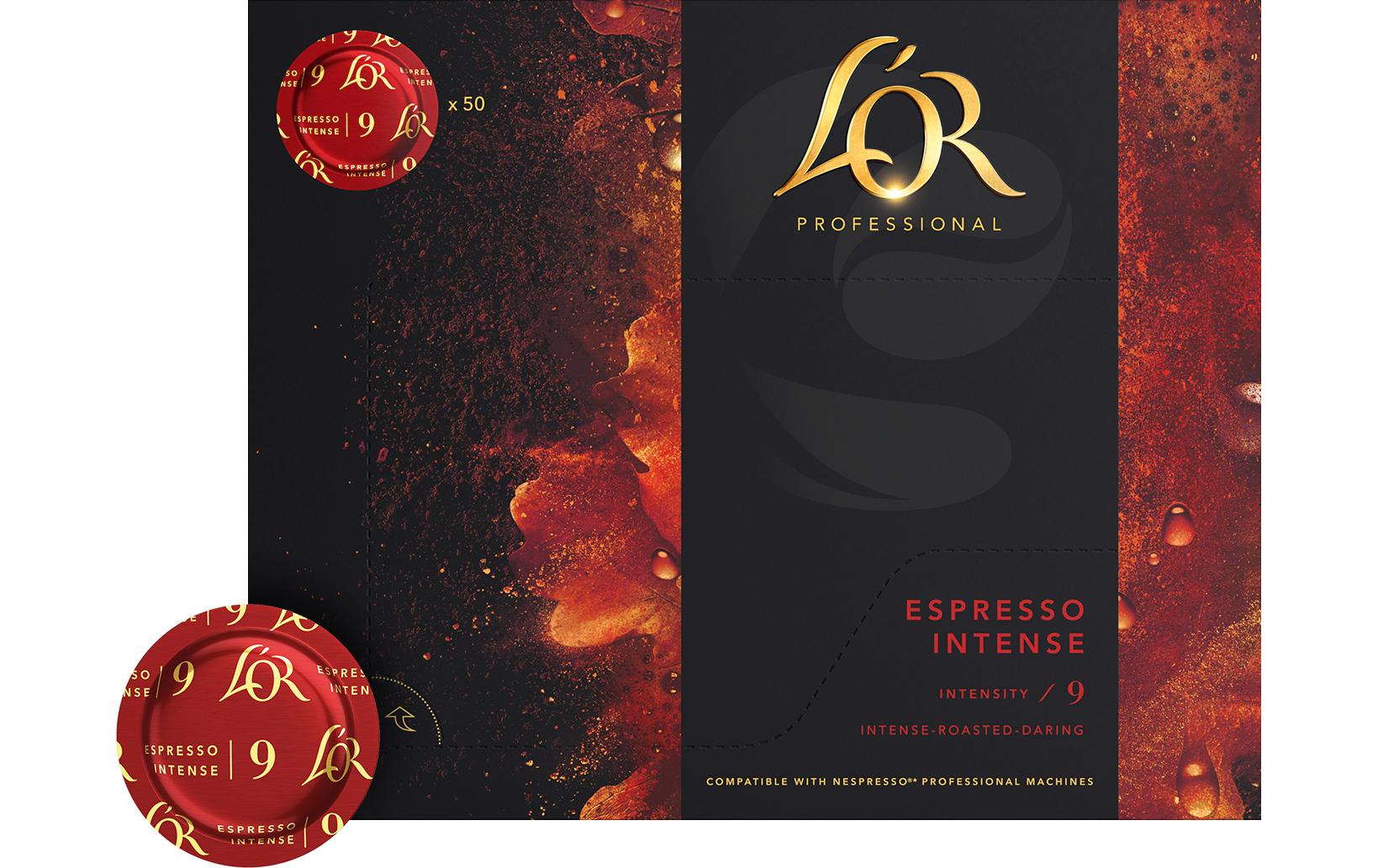 L'or Kaffeepads Espresso Intense – für Nespresso Professional – Intensität 9 – 50 Pads