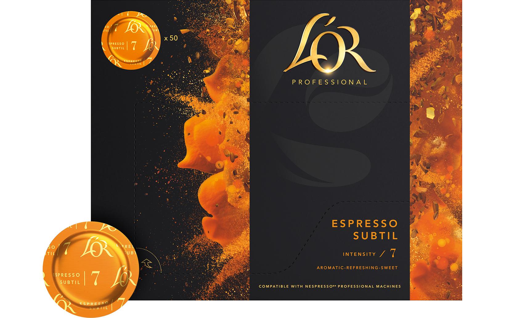 L'or Kaffeepads Espresso Subtil – für Nespresso Professional – Intensität 7 – 50 Pads