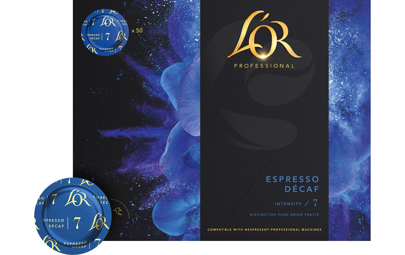 L'or Entkoffeinierte Kaffeepads – für Nespresso Professional – 50 Pads