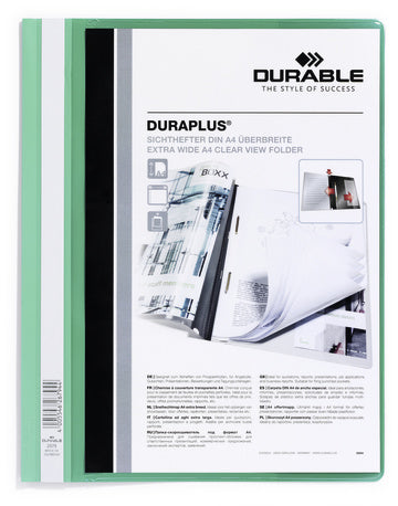 Durable Schnellhefter – A4, Kunststoff, Grün, Beschriftungsfeld