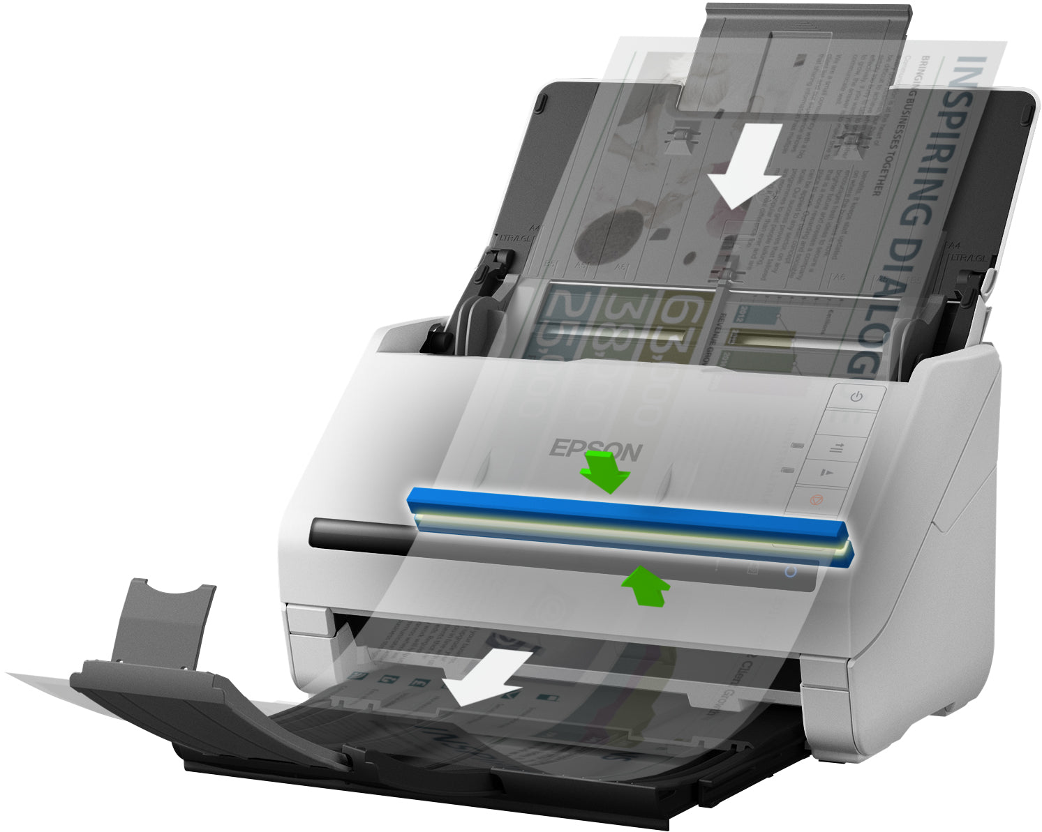 Epson WorkForce DS-530II – Dokumentenscanner, A4, Duplex, 35 ppm, 600 dpi, ADF 50 Blatt, USB