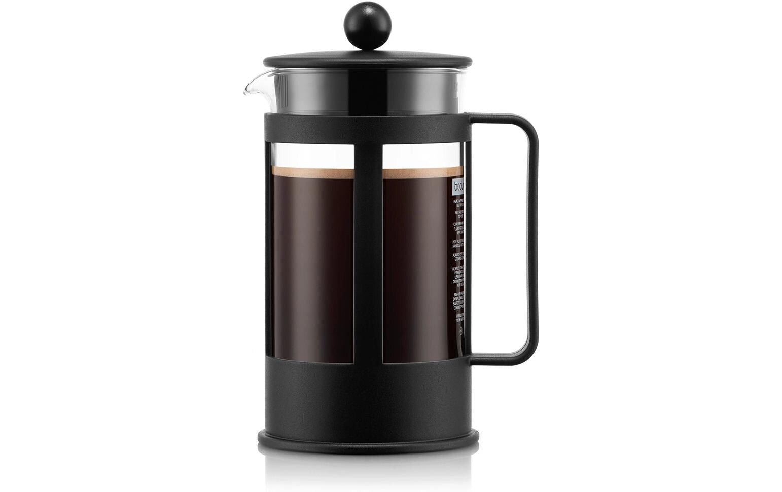 Bodum French Press / Kaffeebereiter – 1 l, 8 Tassen, Borosilikatglas/Kunststoff