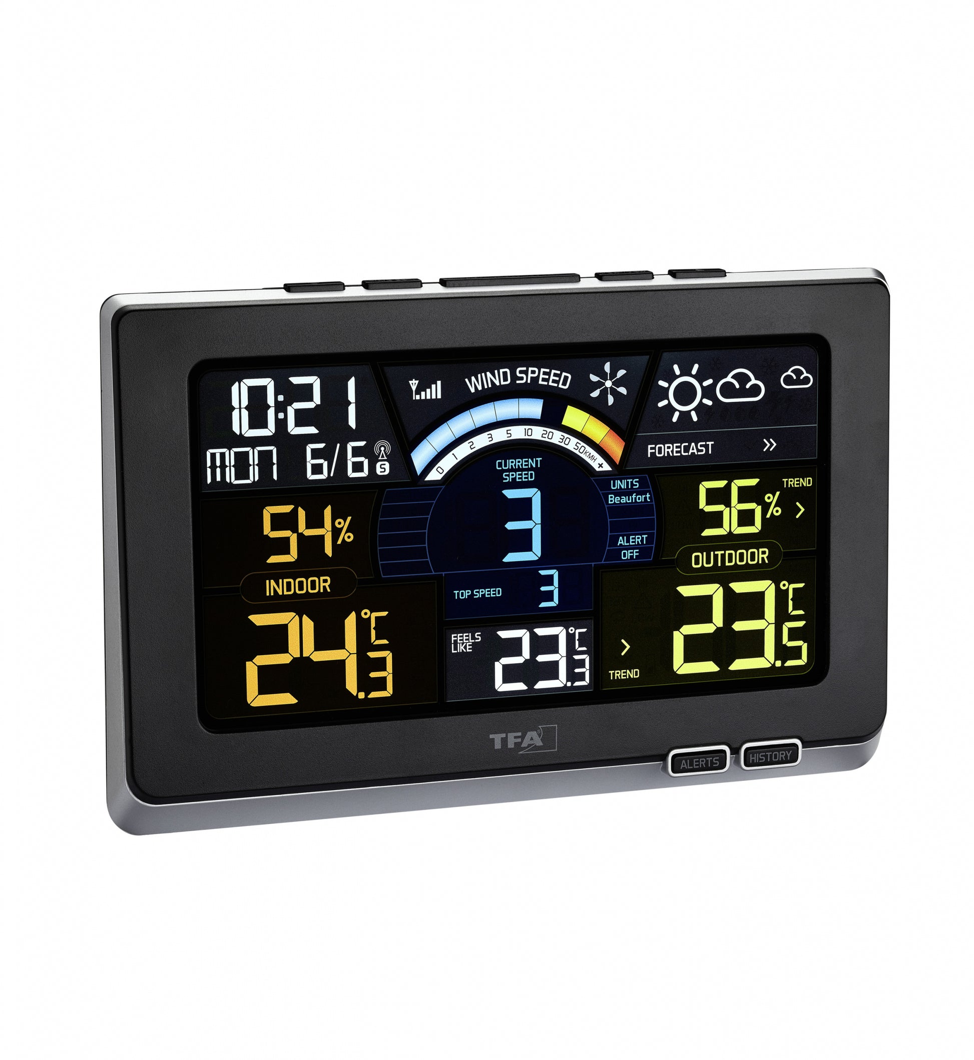 TFA-Dostmann Spring Breeze – Wetterstation, Funk, innen/aussen, Anemometer – schwarz