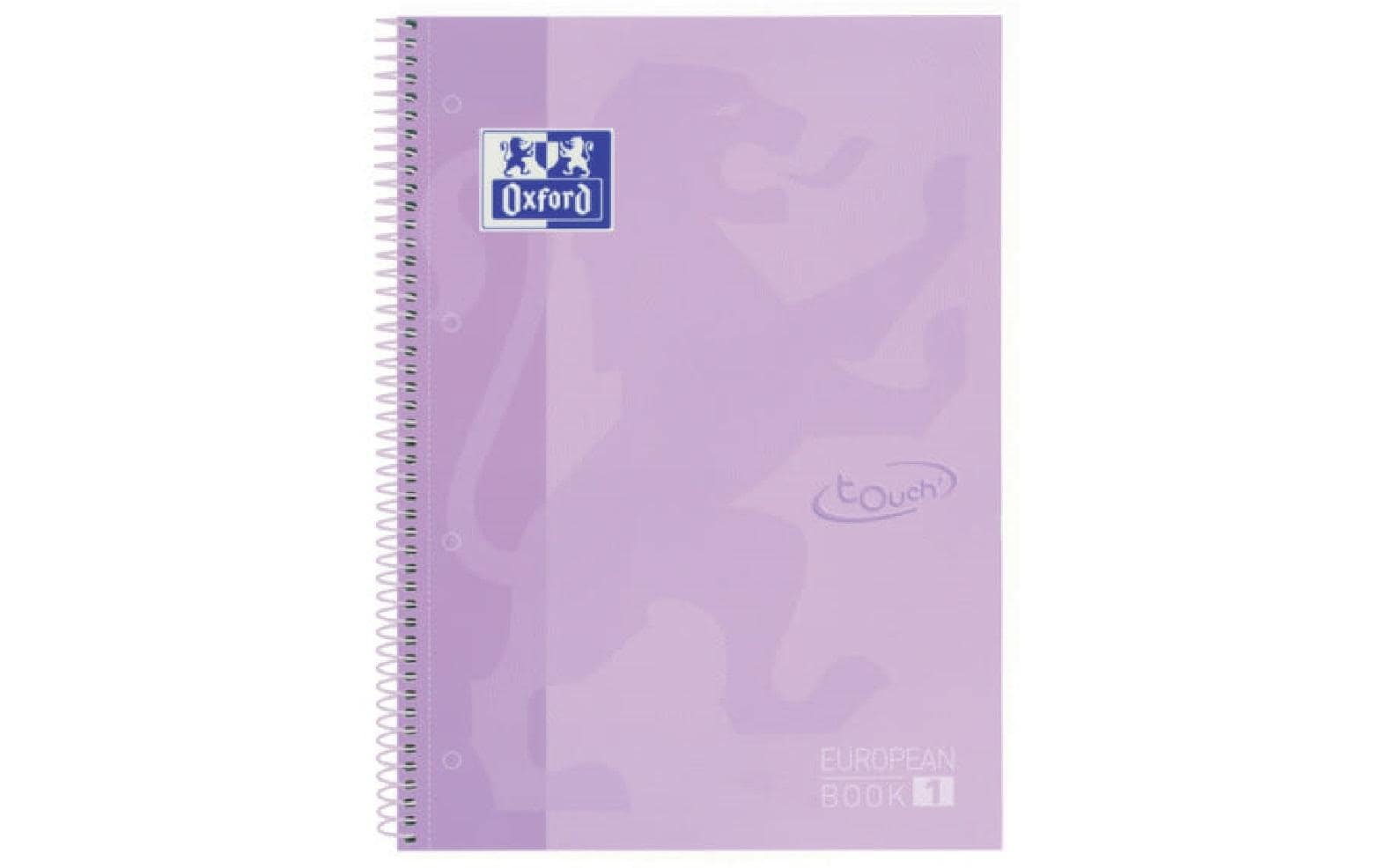 Oxford Spiralbuch – A4+ – mikroperforiert, 4-fach gelocht, Write & Erase-Innenseite, Sicherheits-Spirale, lila