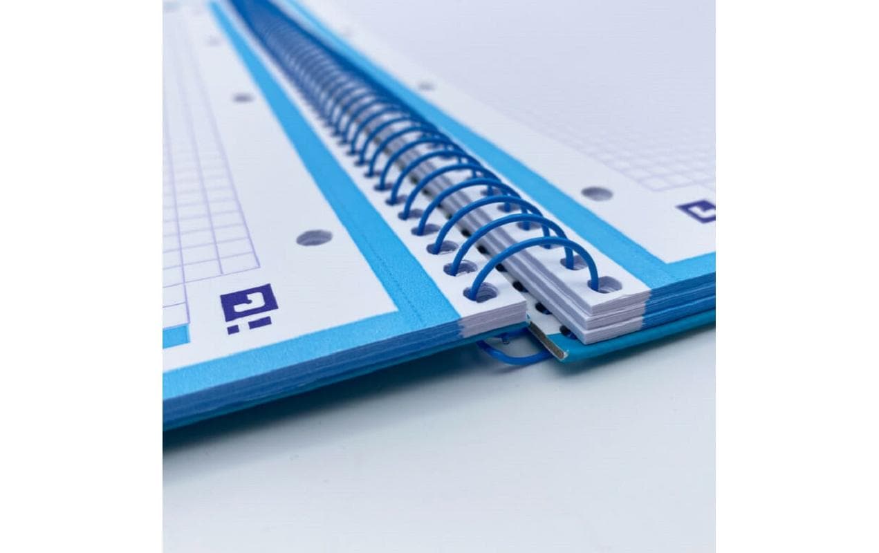 Oxford Spiralbuch – A4+ – kariert 5 mm – 80 Blatt – Hardcover, mikroperforiert, 4-fach gelocht – blau