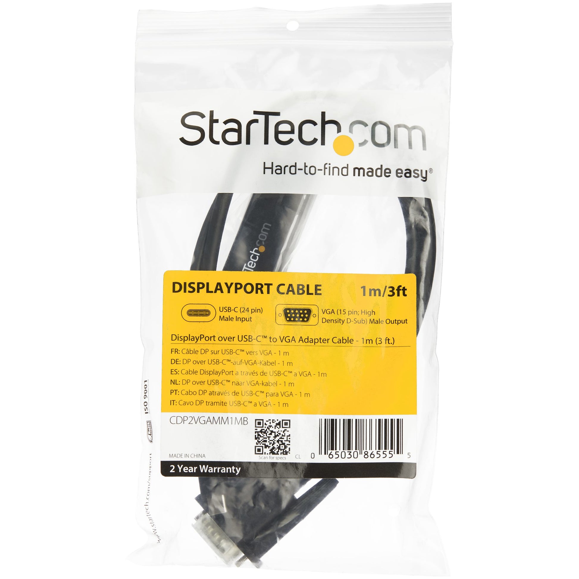 StarTech.com USB-C auf VGA Adapter, DisplayPort, 1 m