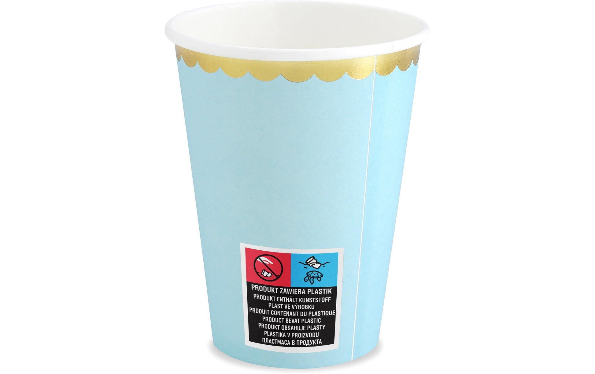 PartyDeco Trinkbecher, Papier – 2,2 dl Hellblau – 6 Stk.