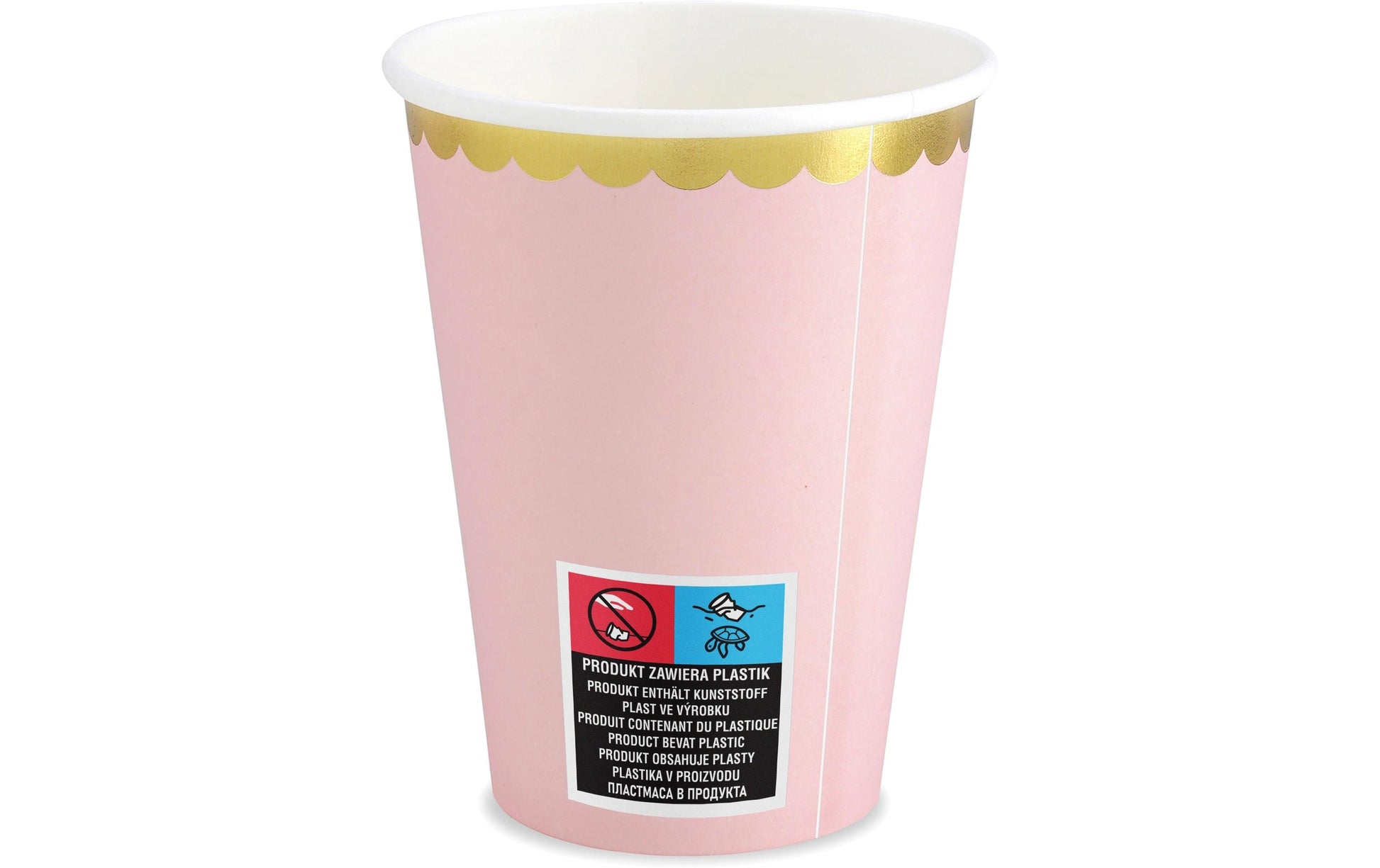 PartyDeco Trinkbecher, Papier/Karton – 2,2 dl, Rosa – 6 Stk.