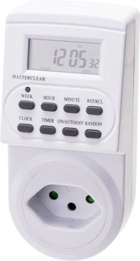 Max Hauri AG Max Hauri Zeitschaltuhr – Digital, Tages-/Wochen-Timer, 230 V/10 A, 8 Programme – Weiss – 128777