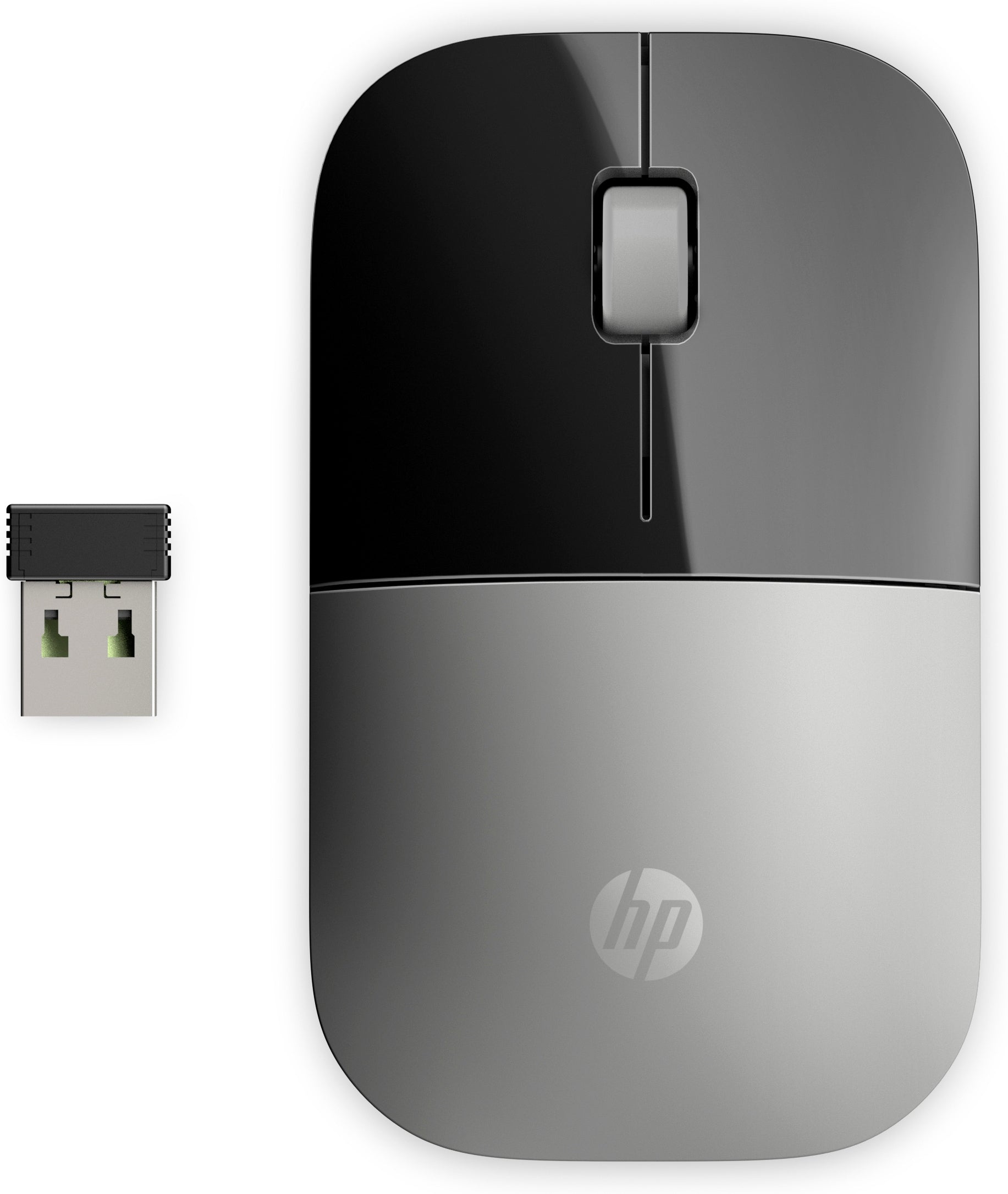 HP Z3700 – Maus – Kabellos (2,4 GHz), 1200 DPI, beidhändig, Silber
