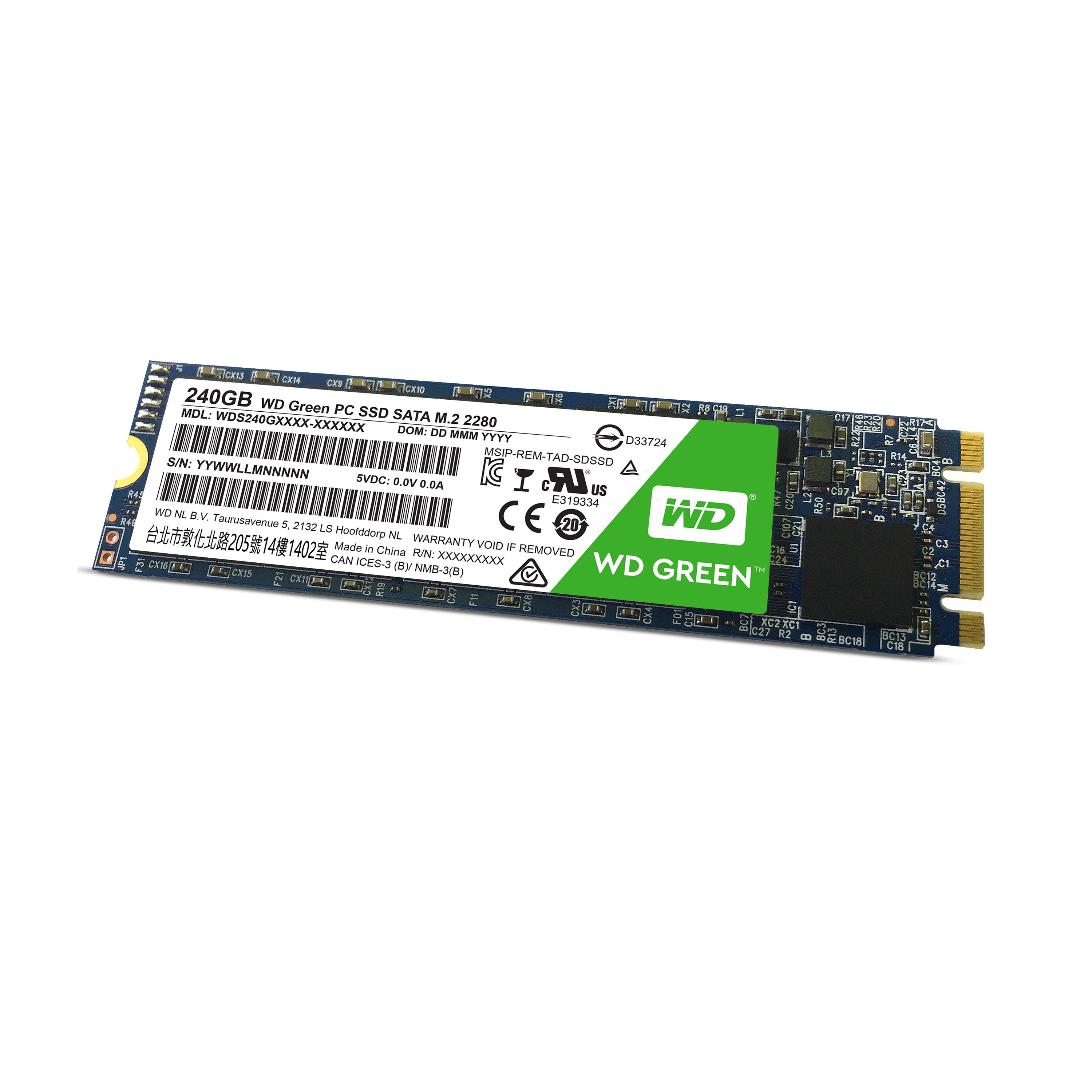 Western Digital Green – 240 GB, M.2 (SATA III, 540 MB/s)