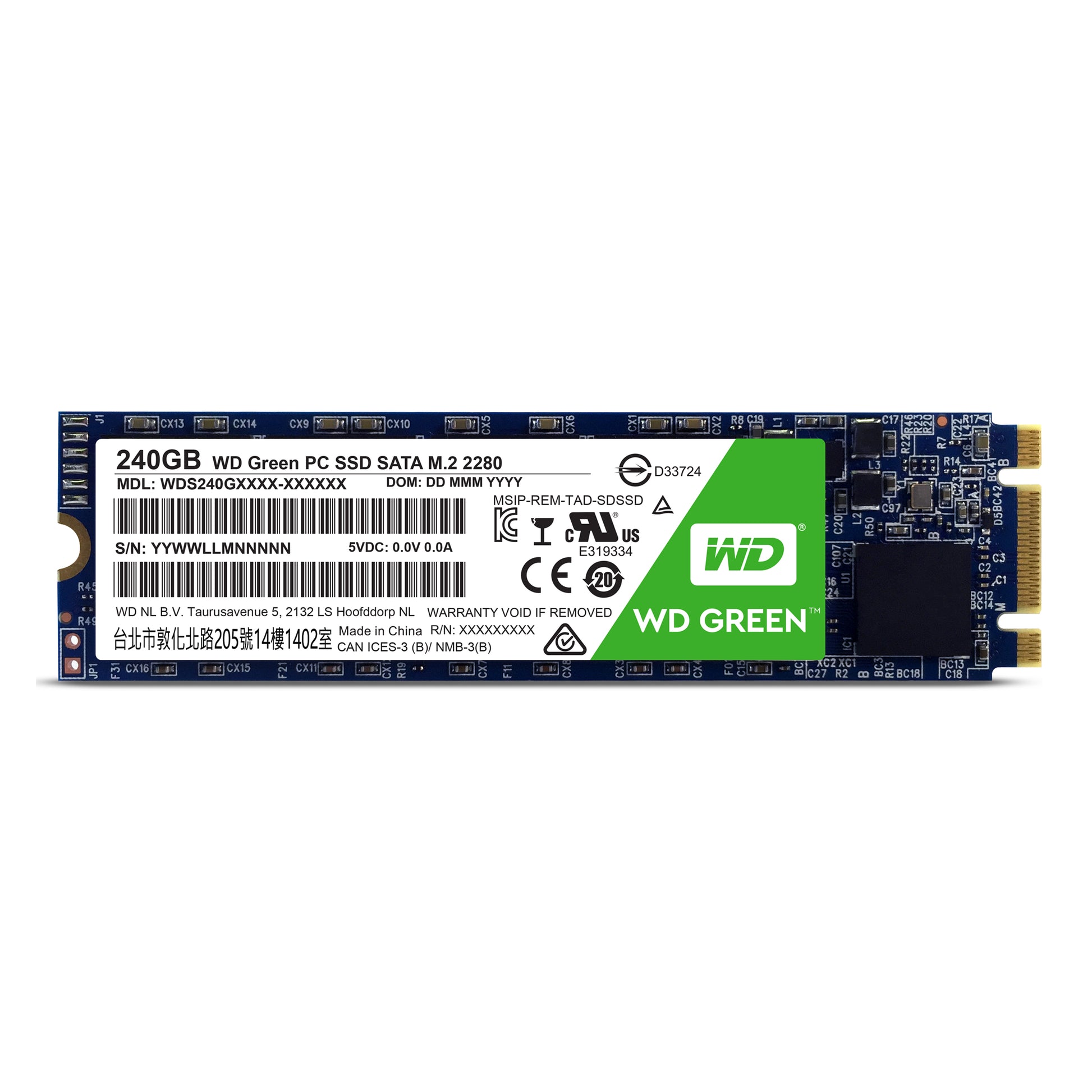 Western Digital Green – 240 GB, M.2 (SATA III, 540 MB/s)