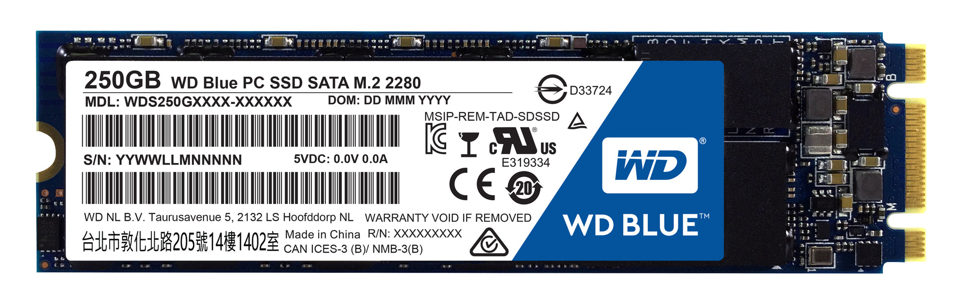 Western Digital WD Blue 250 GB M.2 SATA SSD