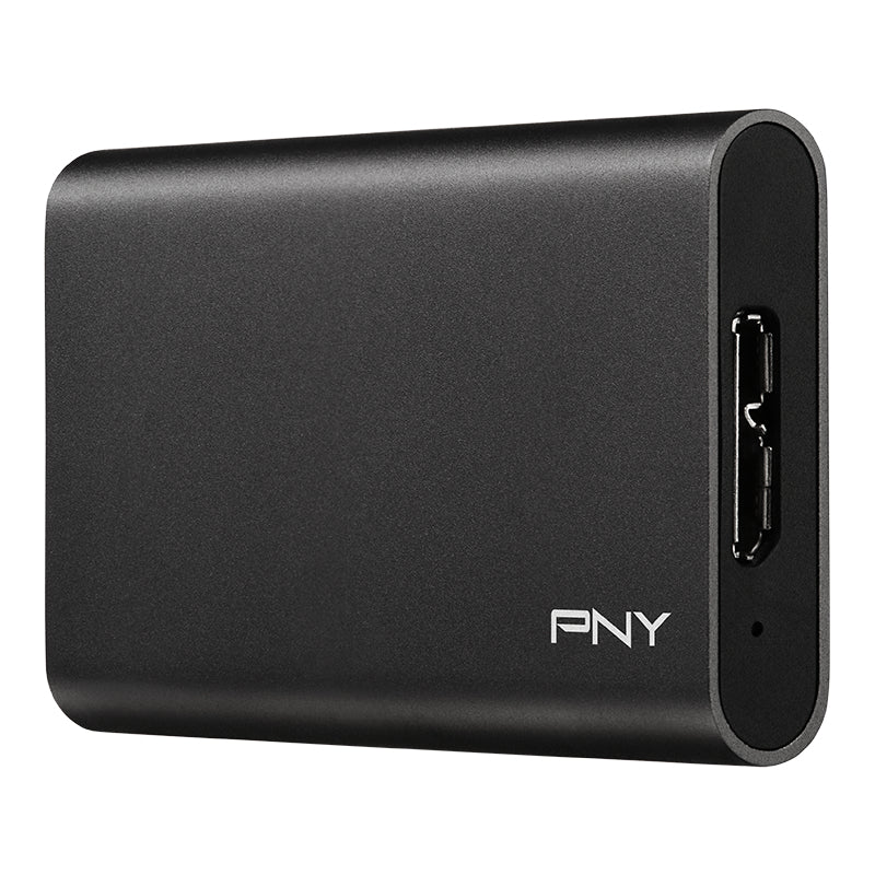 PNY Elite PSD1CS105 – 480 GB Portable SSD, USB 3.2 Gen 1, 430/400 MB/s, schwarz