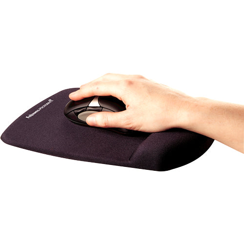 Fellowes Mausmatte mit Handgelenkauflage – Plushtouch – für Maus – FoamFusion – antimikrobiell – schwarz