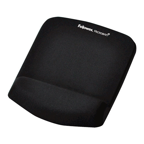 Fellowes Mausmatte mit Handgelenkauflage – Plushtouch – für Maus – FoamFusion – antimikrobiell – schwarz