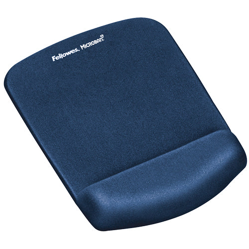Fellowes Mausmatte mit Handgelenkauflage – PlushTouch – für Maus – FoamFusion, antimikrobiell – Blau