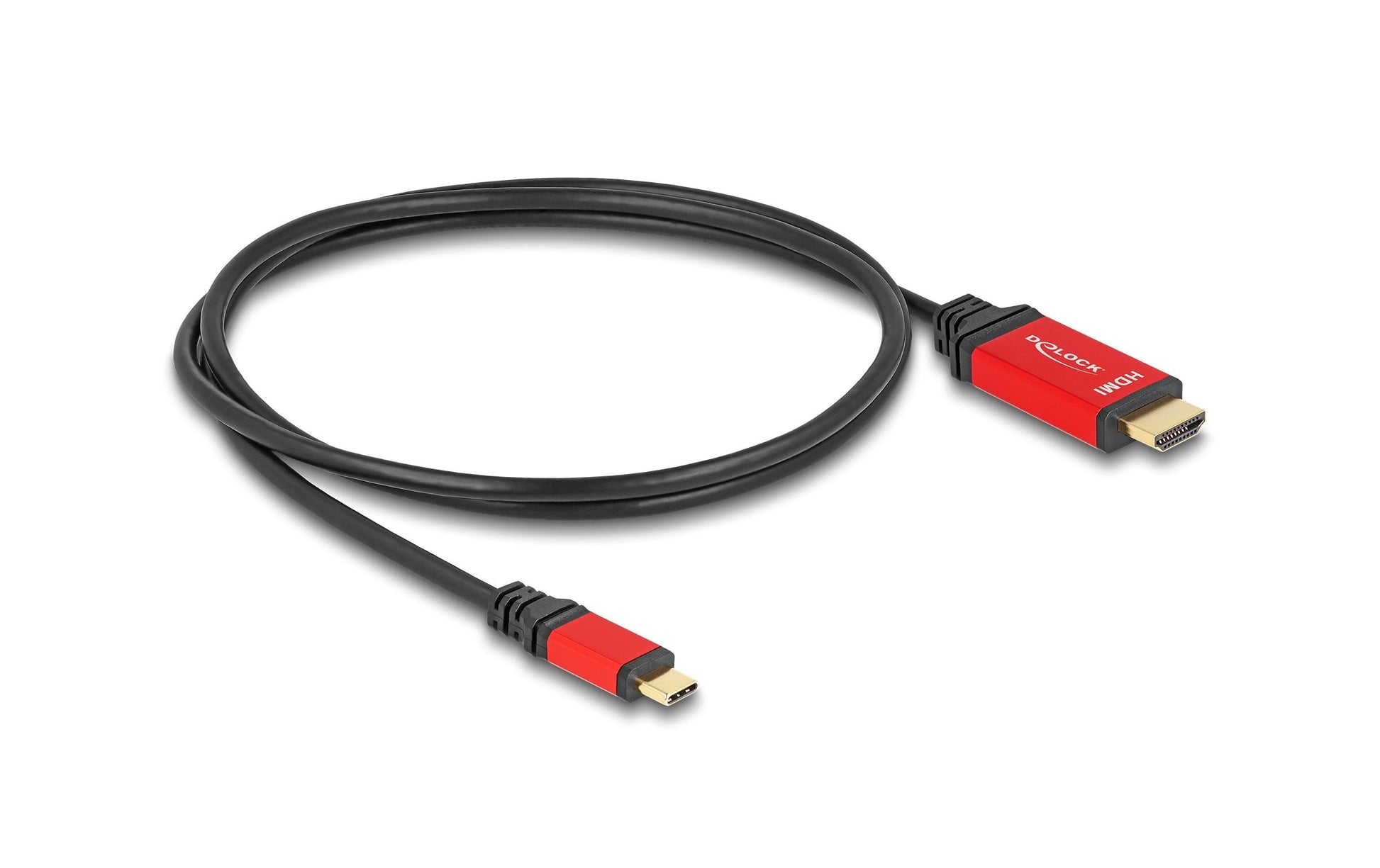 DeLOCK USB-C auf HDMI Kabel DP 1.4 8K 60 Hz – 1 m – HDR – Rot