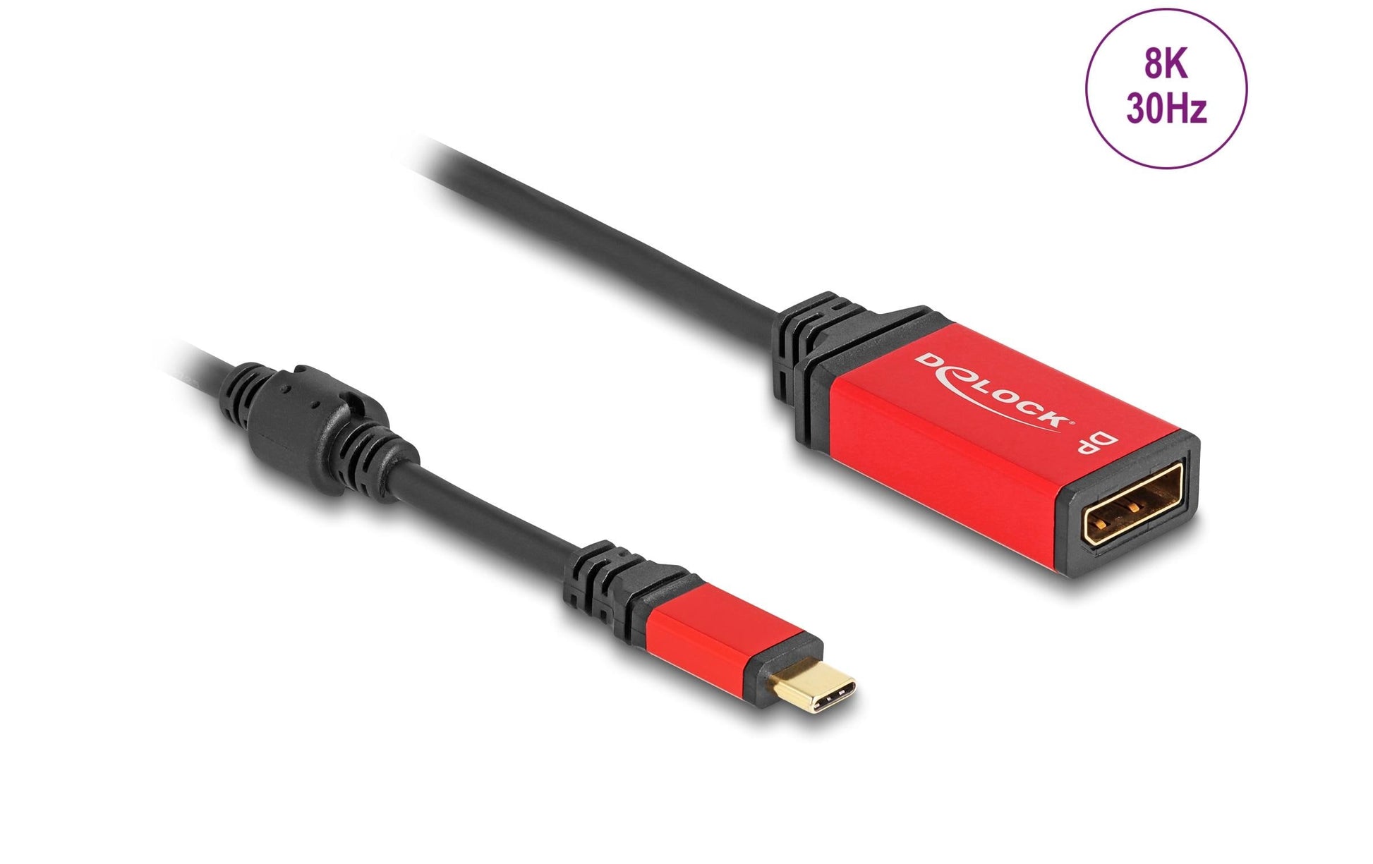 DeLOCK USB-C zu DisplayPort Adapter – 8K (7680 × 4320) @ 30 Hz, 0,2 m, DisplayPort 1.4, HDR10
