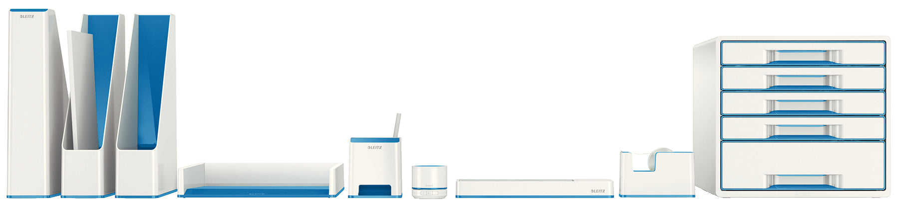 Leitz WOW – Briefkorb für A4, Polystyrol (PS), Blau, Metallisch, 267 × 49 × 336 mm