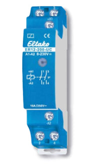 Eltako Relais mit Sockel – 230 V, 16 A, 2× Schliesserkontakt, IP20 – Blau – 8230VUC 2S