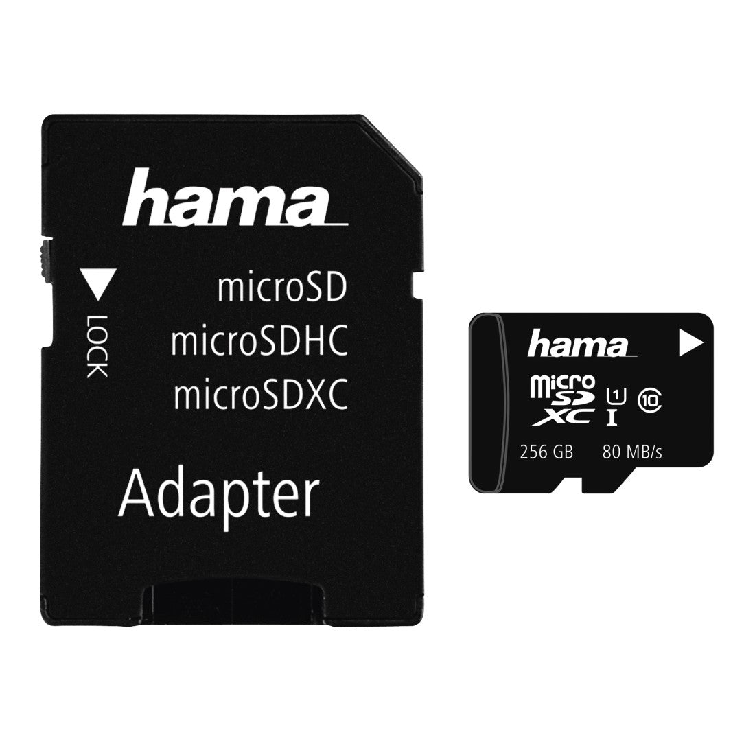 Hama microSDXC 256 GB – UHS-I, Klasse 10, 80 MB/s Lesen, inkl. SD-Adapter