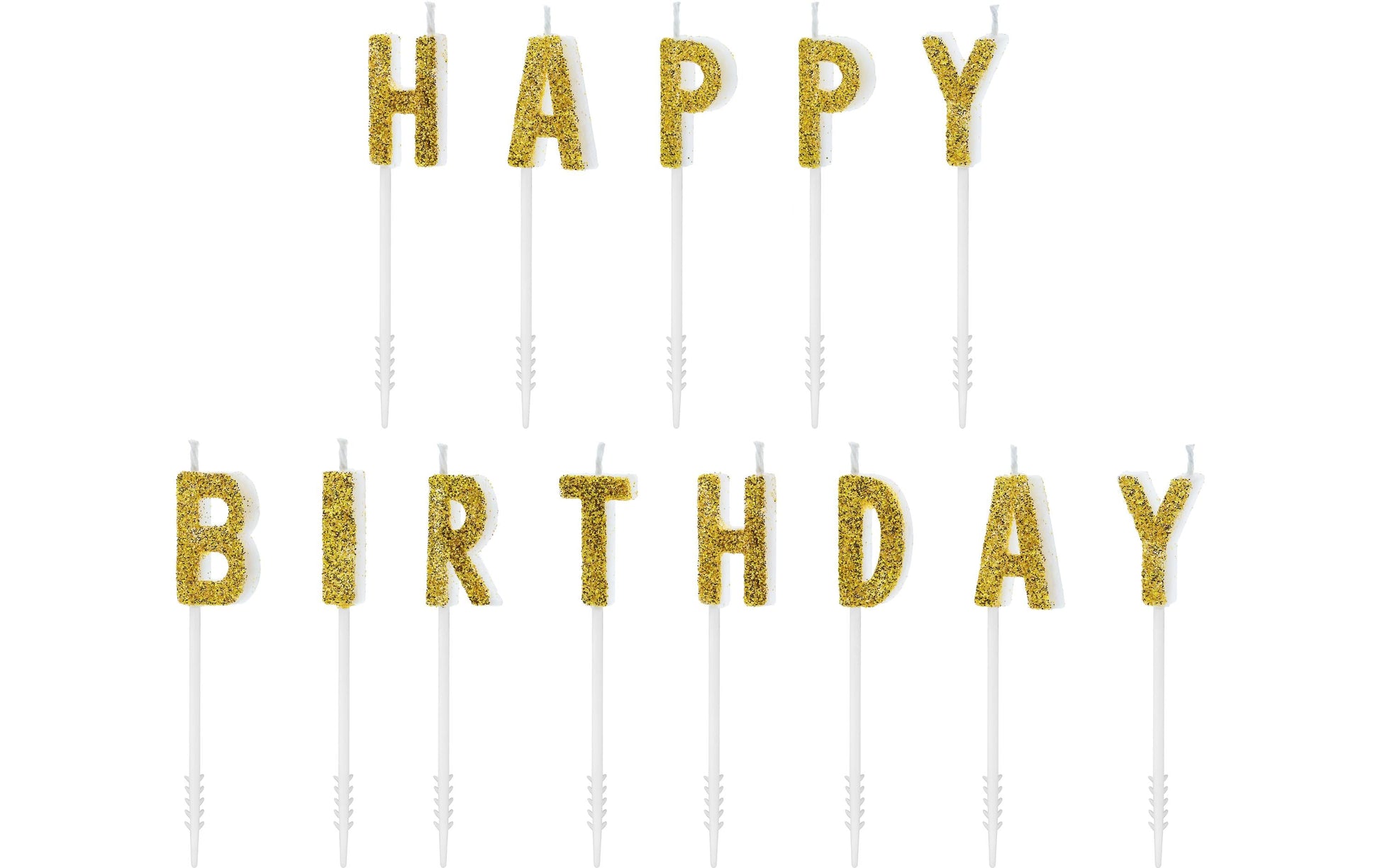 PartyDeco Geburtstagskerzen Buchstaben – Gold – 2,5 cm – 13 Stk