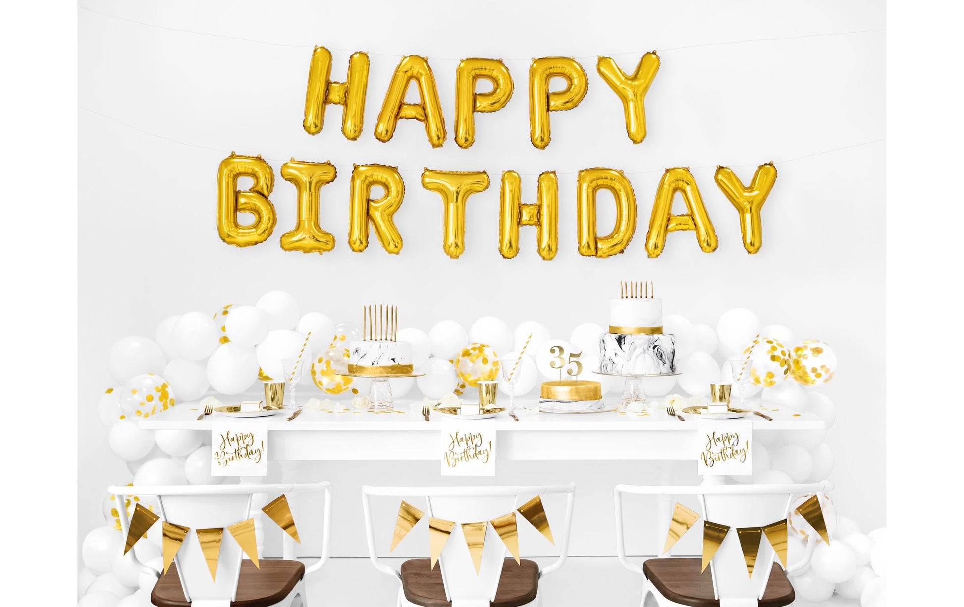 PartyDeco Kerzen – Gold – 12 cm – 12 Stk – mit Untertassen