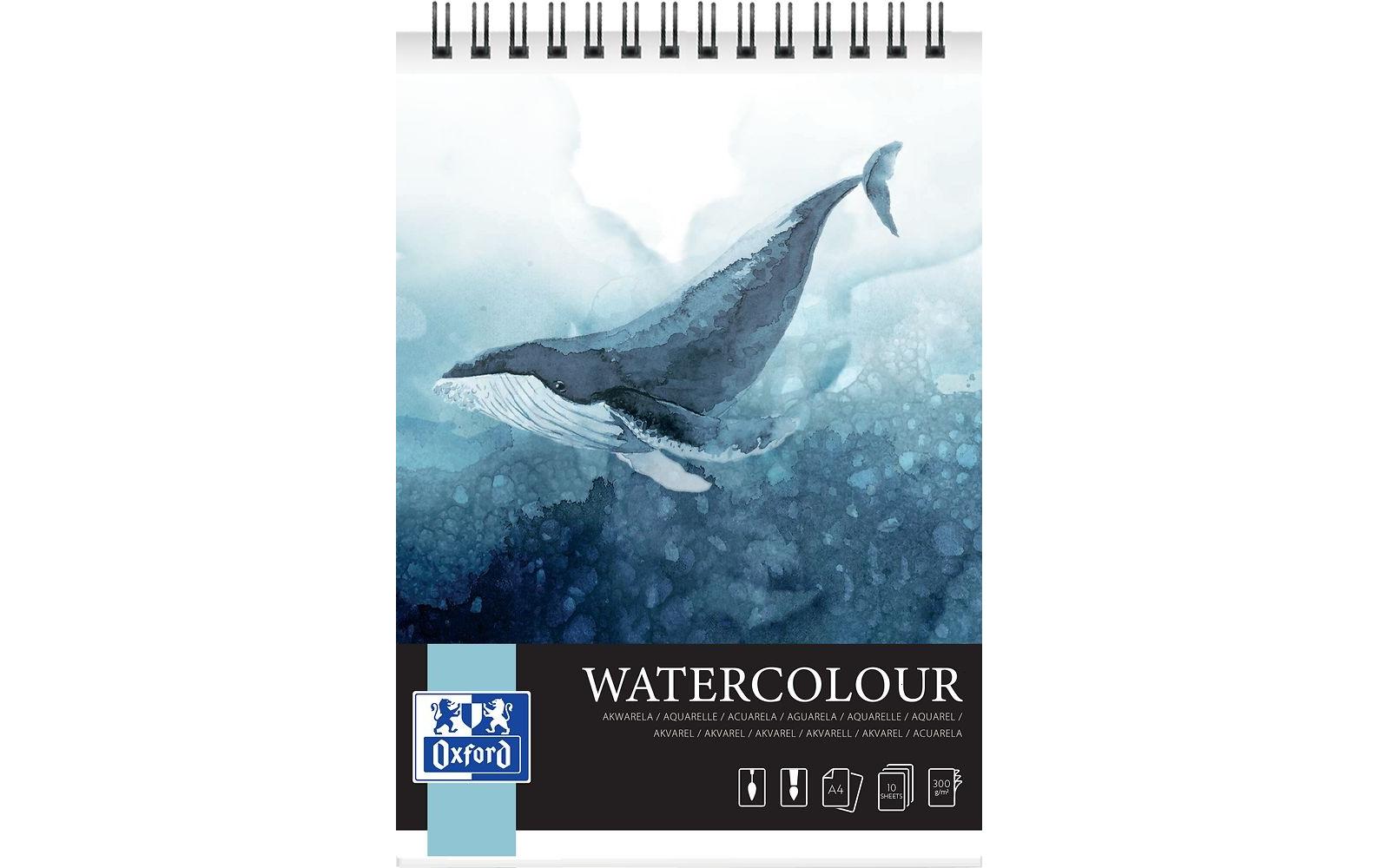 Oxford Aquarellblock – A4 – 300 g/m² – Spiralbindung – Weiss