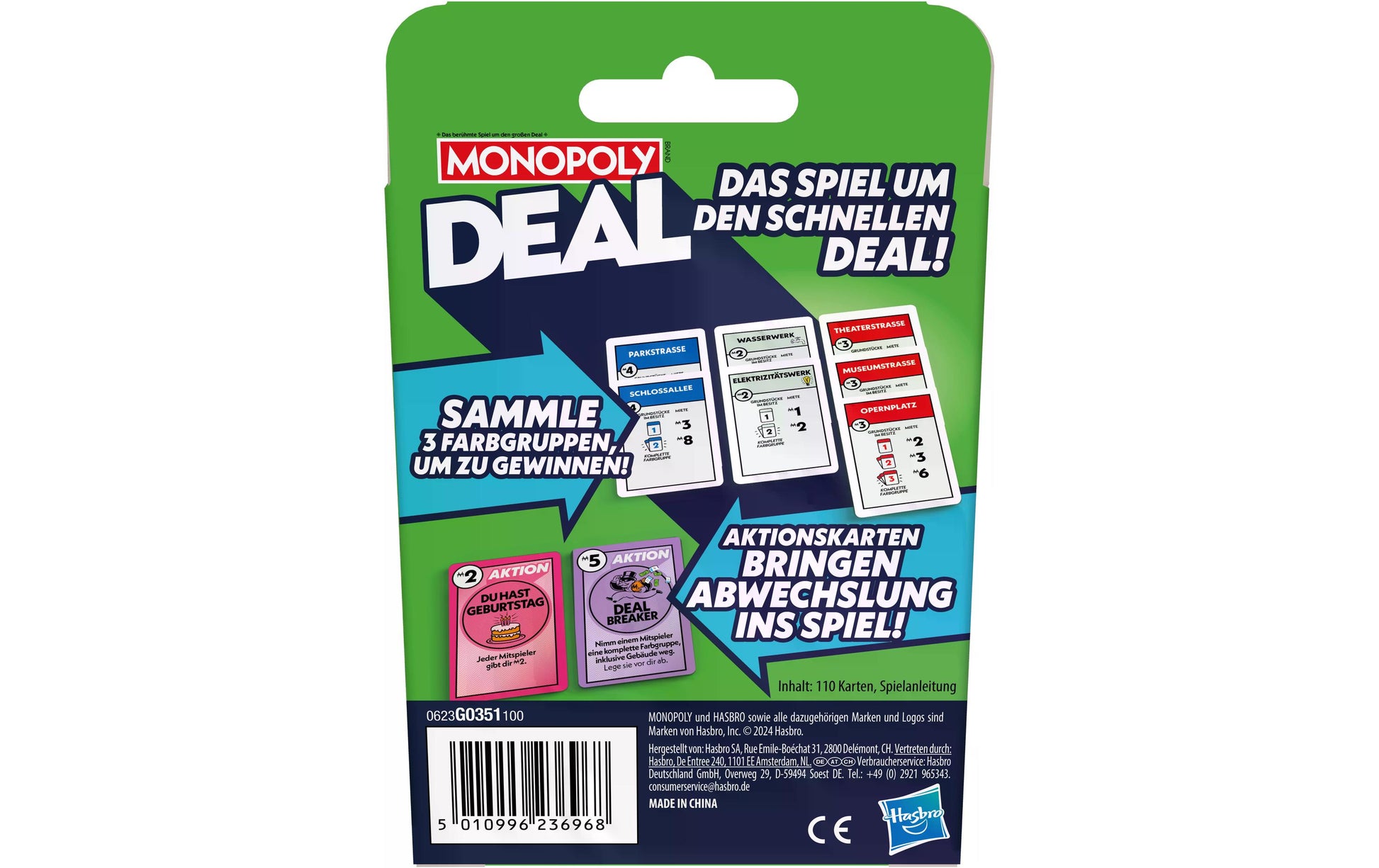 Hasbro Gaming Monopoly Deal – Kartenspiel, 2–5 Spieler, ab 8 Jahren, 15 Min., DE
