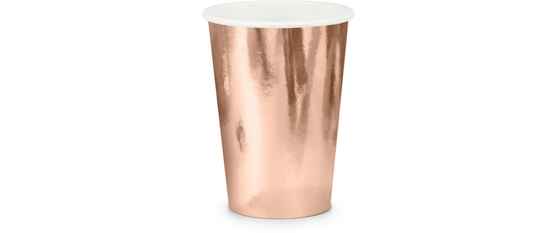 PartyDeco Trinkbecher, Papier/Karton – 2,2 dl Roségold – 6 Stk.