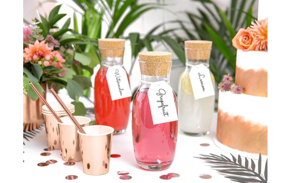 PartyDeco Trinkbecher, Papier/Karton – 2,2 dl Roségold – 6 Stk.