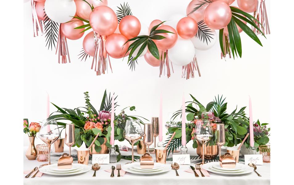 PartyDeco Trinkbecher, Papier/Karton – 2,2 dl Roségold – 6 Stk.