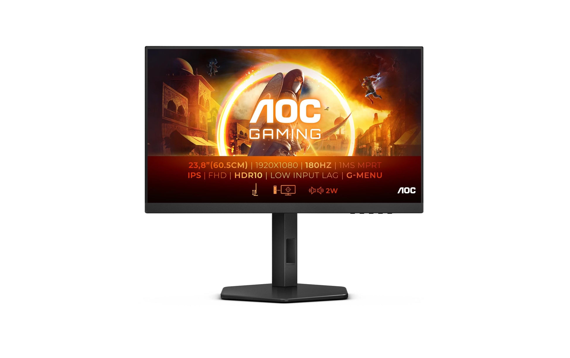 AOC 27G4X – Monitor, 27", 1920 × 1080 (Full HD), Fast IPS, 180 Hz, 300 cd/m², G-SYNC, VESA 100 × 100, Schwarz