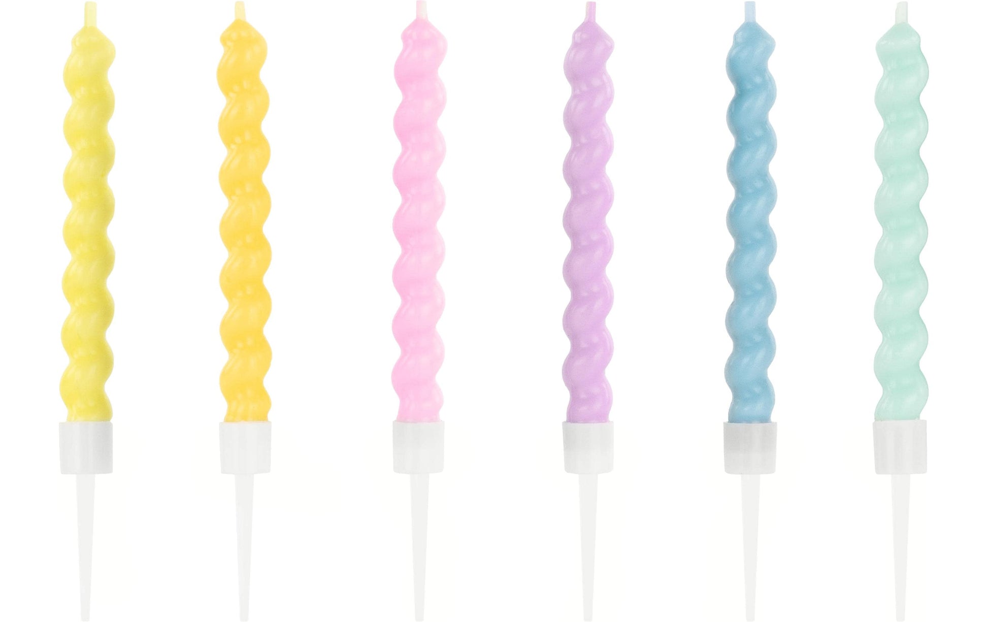 PartyDeco Geburtstagskerzen Spirale – Mehrfarbig – 8,5 cm – 6 Stk